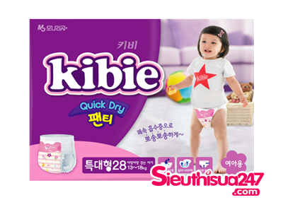Tã quần bé gái Kibie XL28